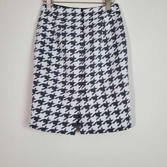 Banana Republic Pencil Skirt 0 Black White Houndstooth Classic Business Casual - Picture 6 of 12